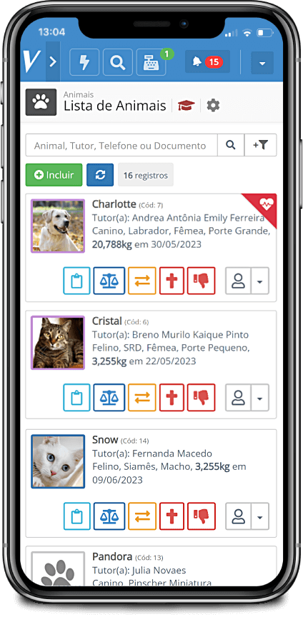 VetSoft acessado no smartphone